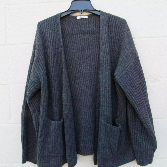 Madewell Sweaters - Madewell Ribbed Open Front Wool Blend Cardigan